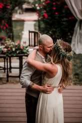 Natural Bohemian Boho Backyard Wedding Succulents Macrame 73