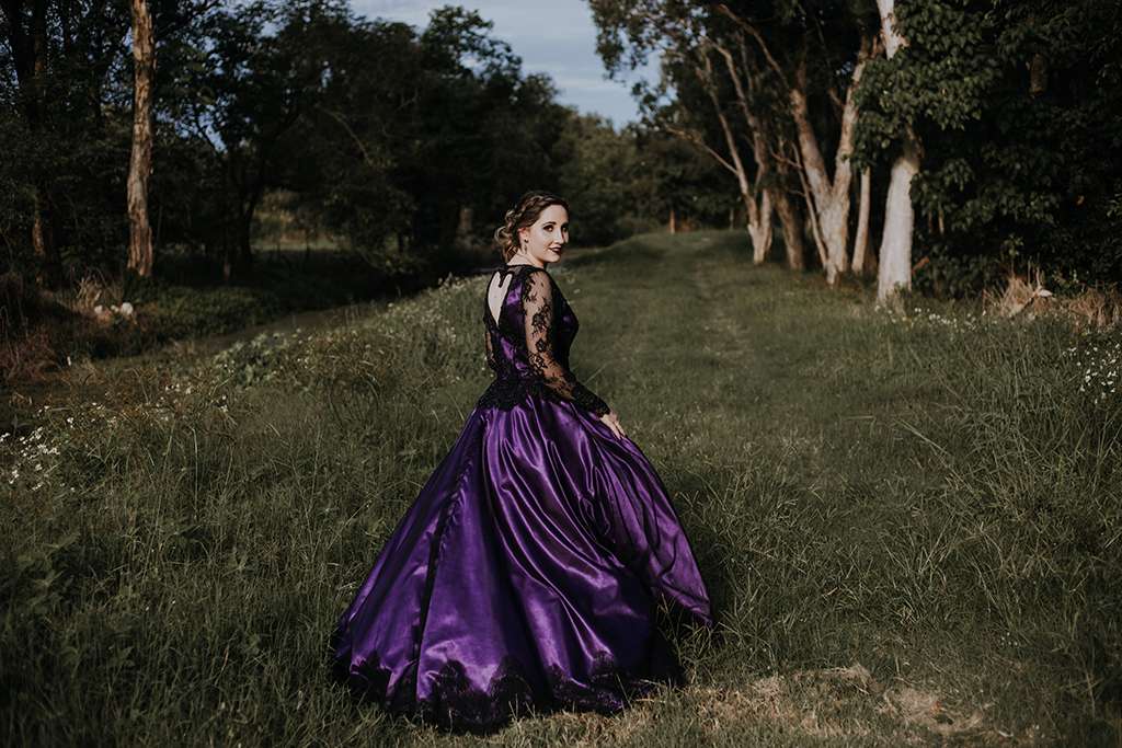 dresses with purple in them