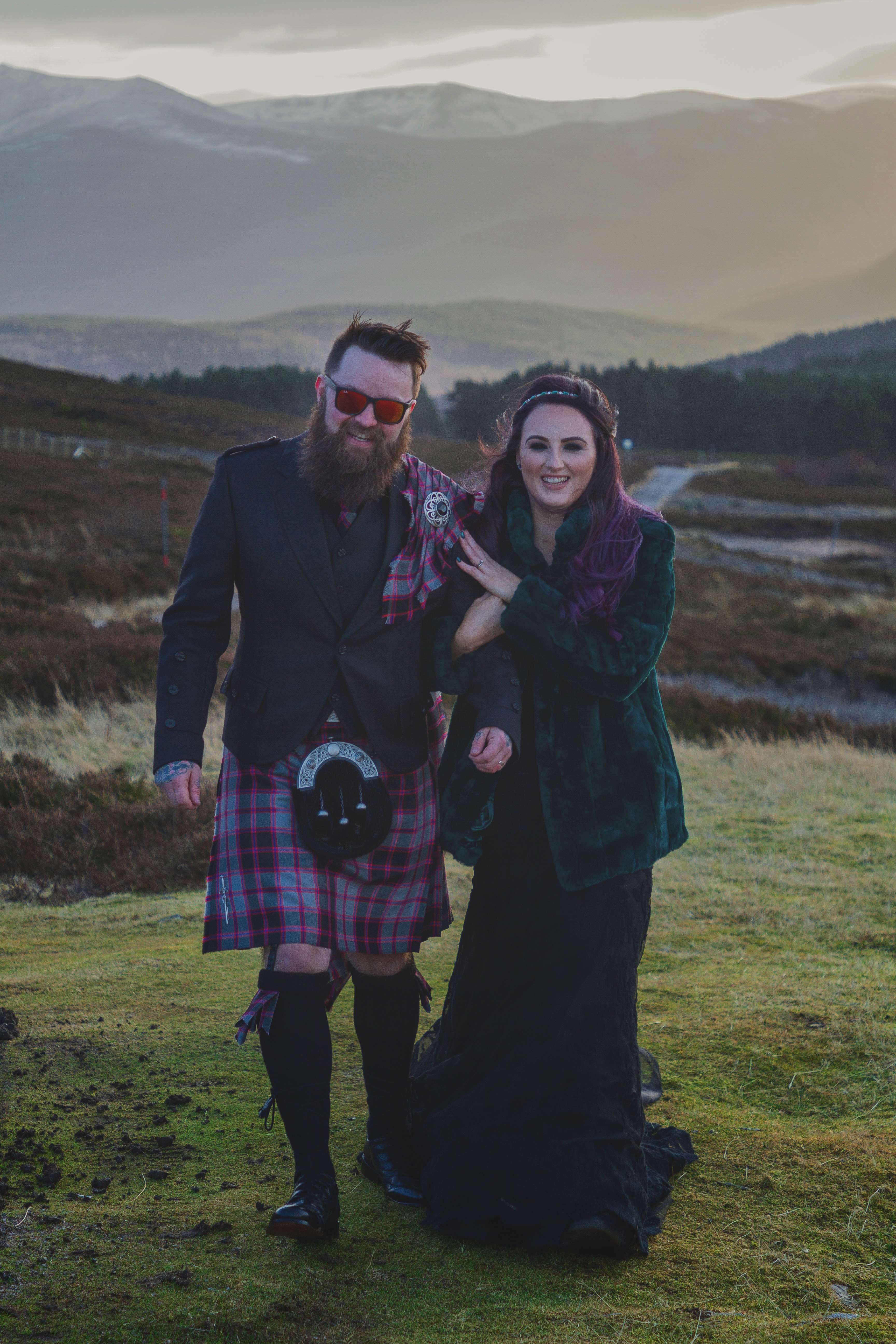 Scottish Highlands Micro Wedding with a Black Wedding