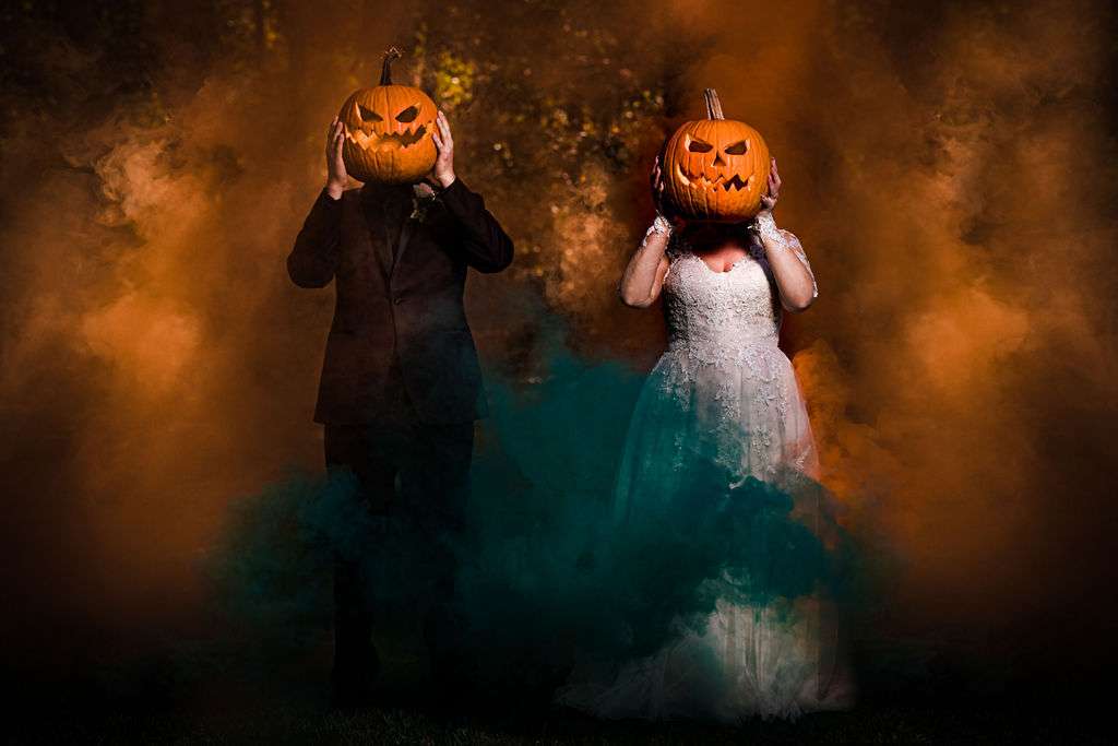 Smoke Bombs and Pumpkins' Orange and Black Halloween Wedding Inspiration -  Boho Wedding Blog