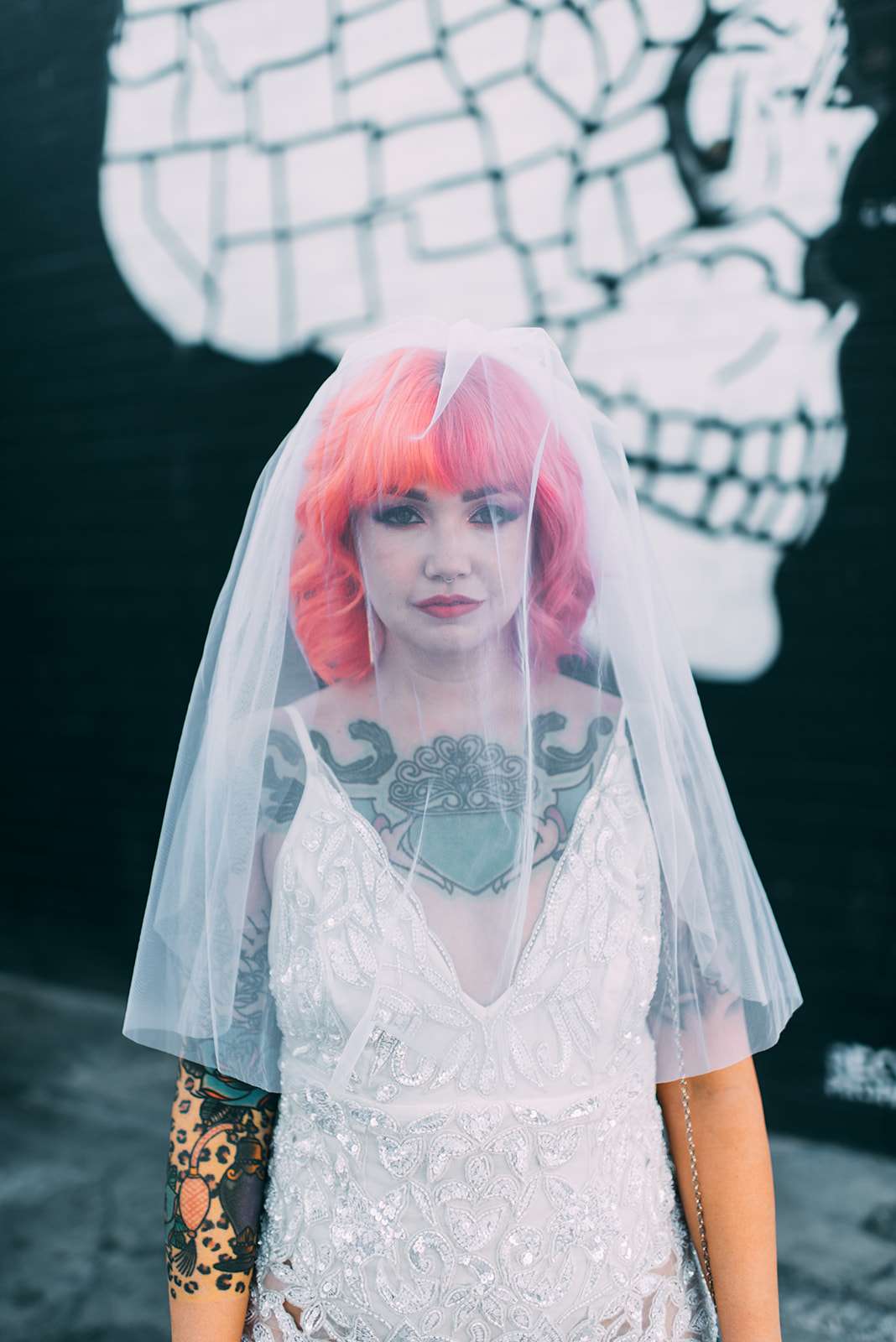 A Tattooed Couples' Las Vegas Elopement with a Flapper Inspired Dress & Nods  to Star Wars · Rock n Roll Bride