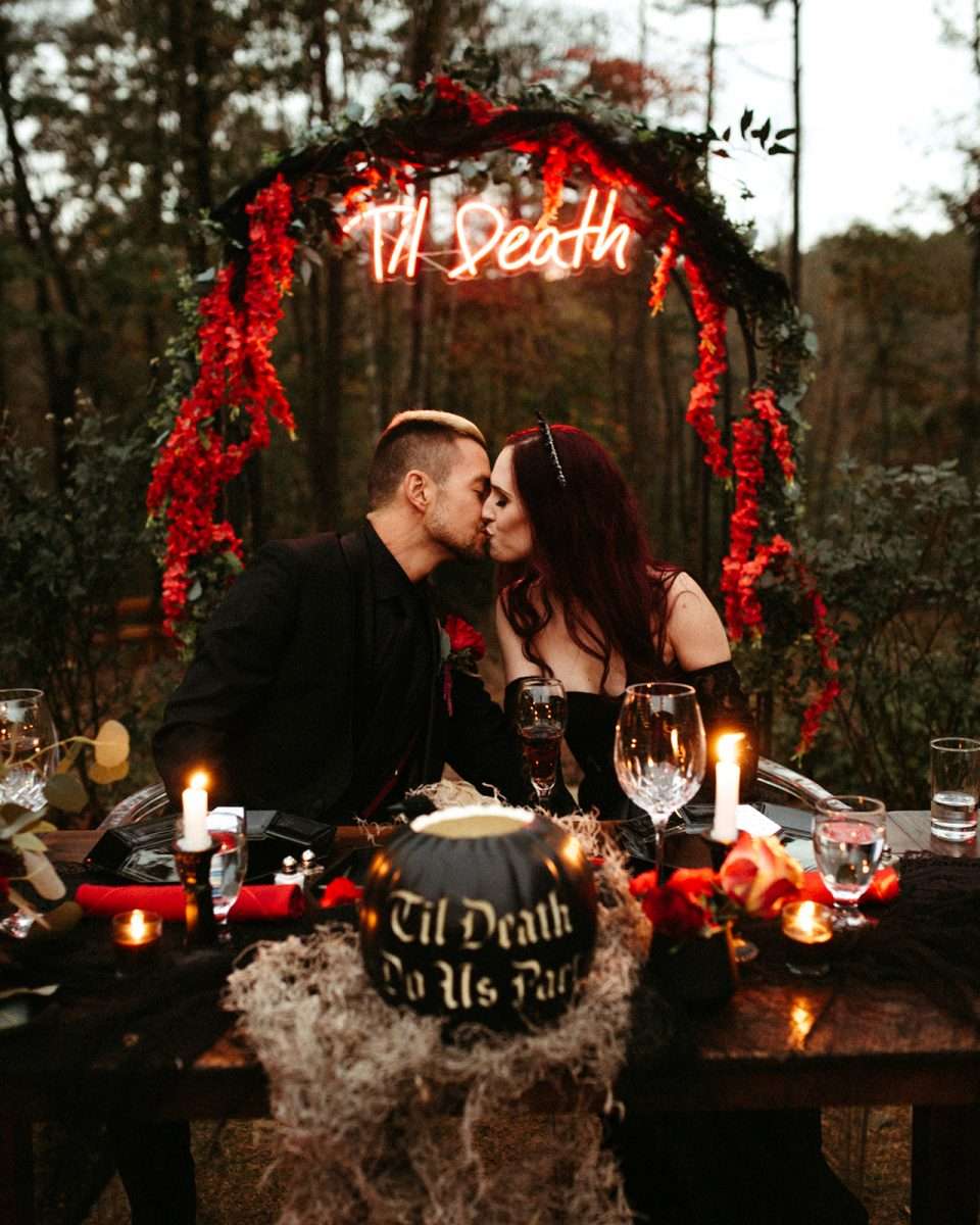 Dark and Dreamy ‘Til Death Themed Halloween Wedding · Rock n Roll Bride