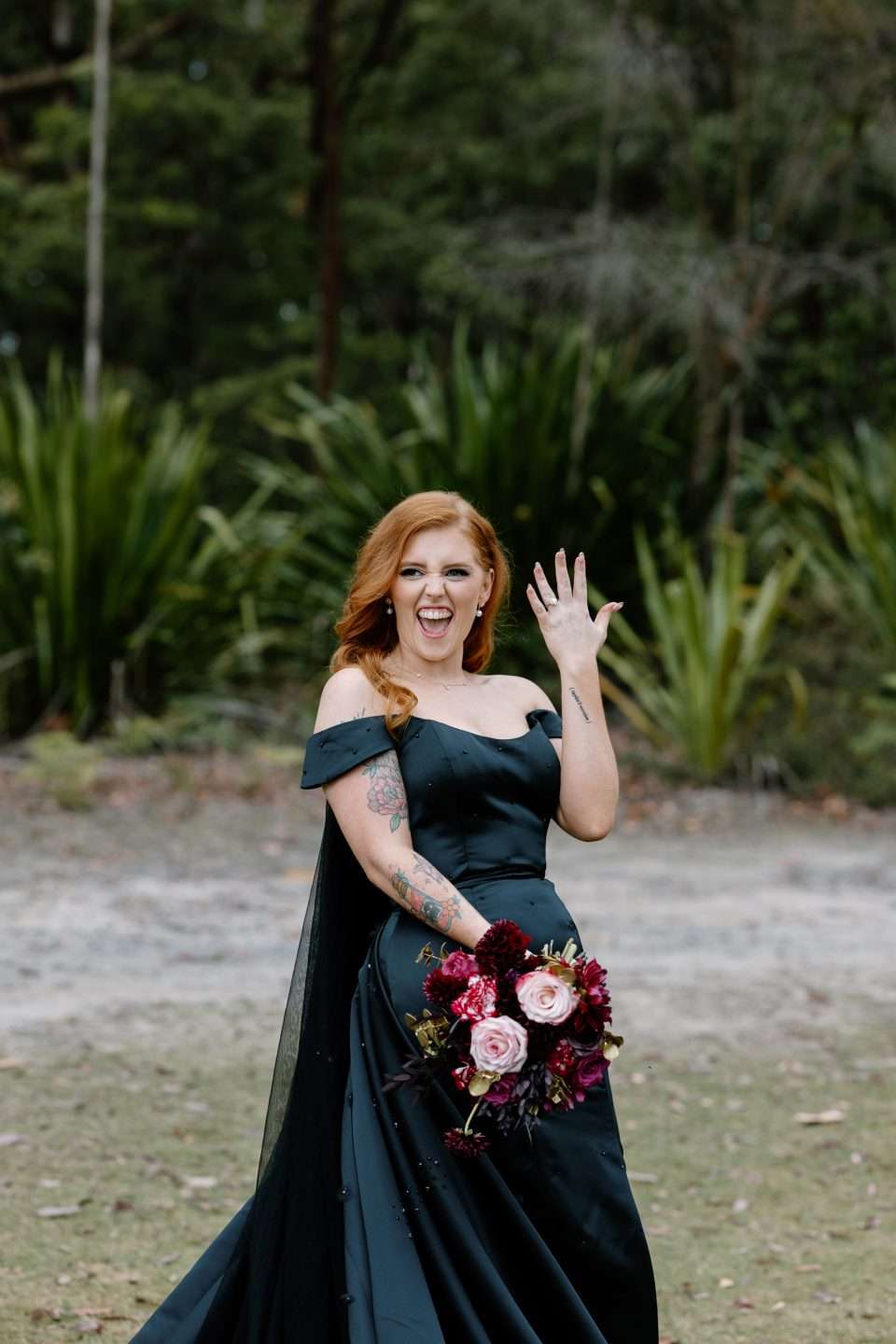 moody bridesmaid dresses [Final Sale] Moody Blue Tulle V-Neck Ruffle Sleeves Floor Length Bridesmaid Gown Moody Blue / S / N6 main image 1