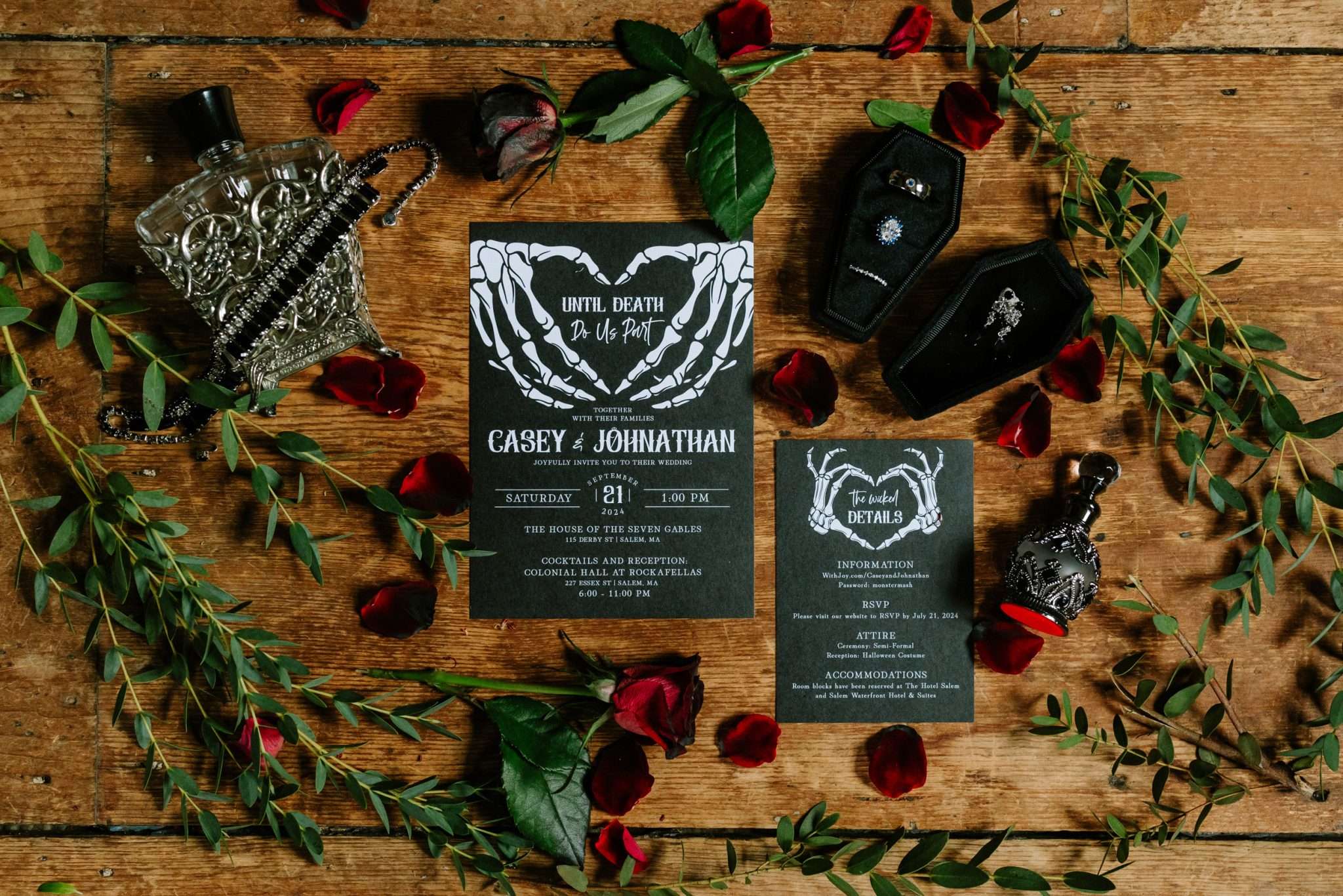 Dark Romance Wedding in Salem with an Emo Night Reception