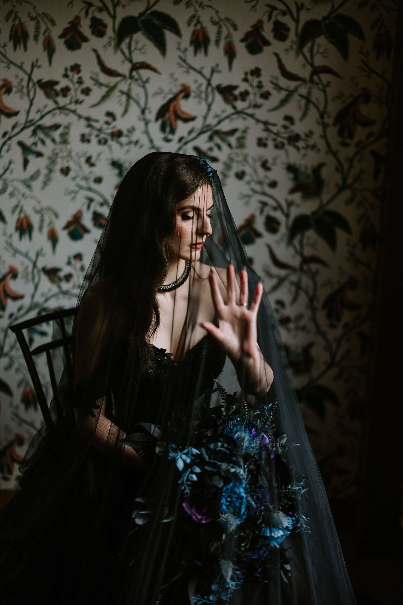 Dark Romance Wedding in Salem with an Emo Night Reception