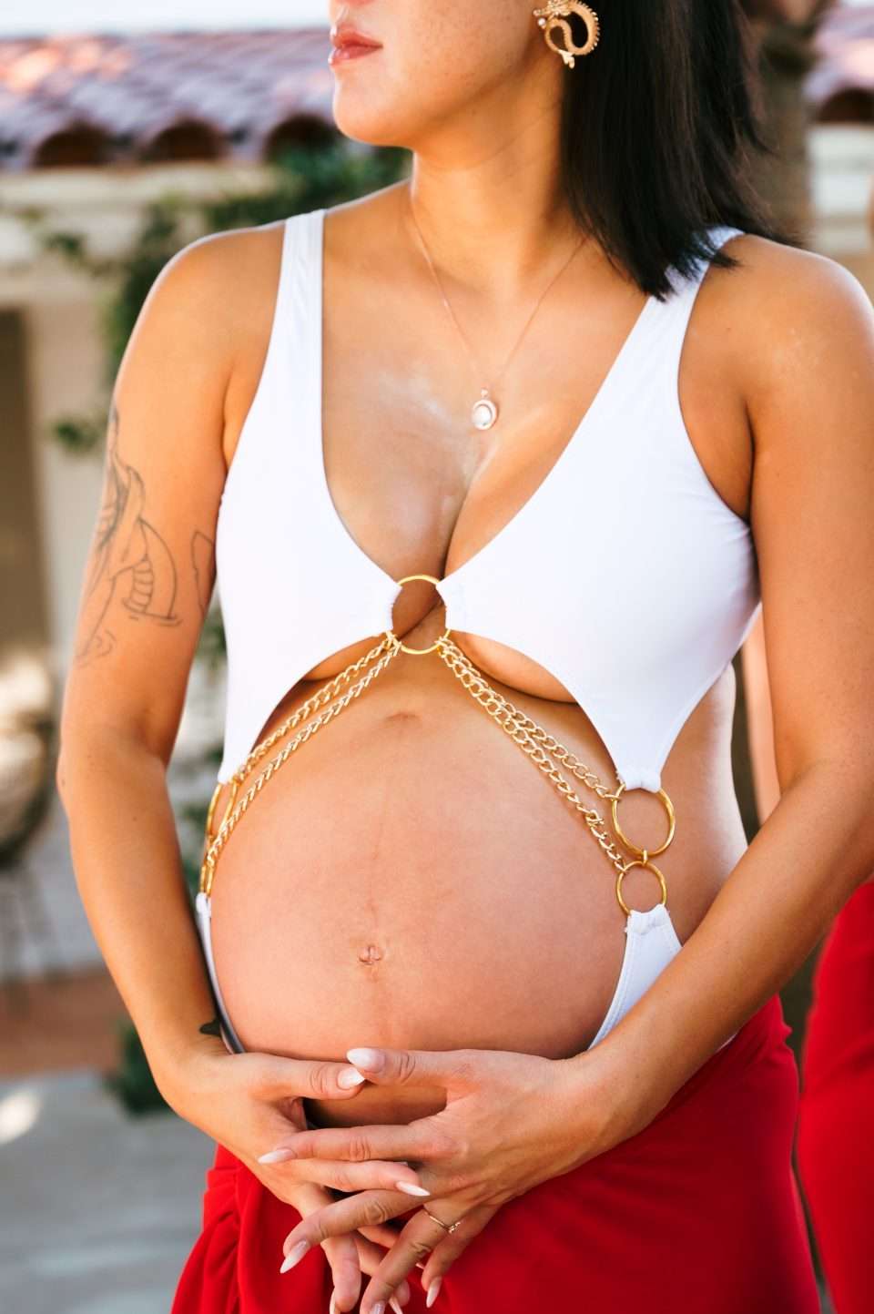 Palm Springs Pool Party with a Pregnant Bride