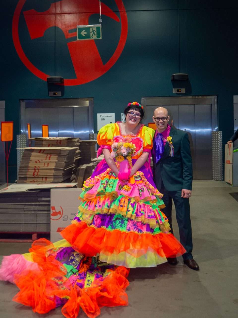 This Bunnings Warehouse Wedding Was a Neon DIY Fever Dream