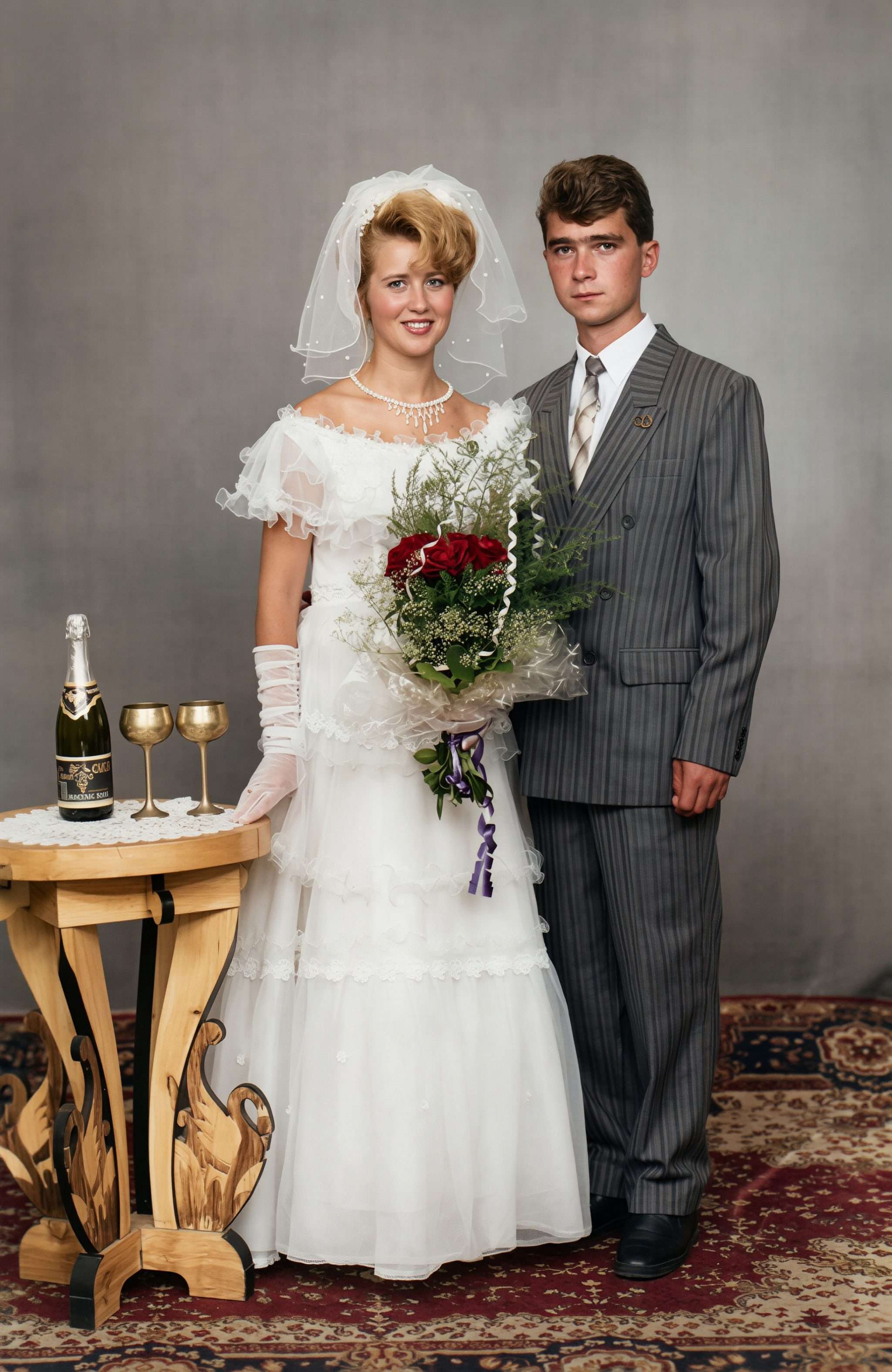 coloured and improved old wedding photo
